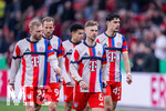22.04.2026, Fussball DFB-Pokal  2025/2026 Halbfinale, Bayer Leverkusen - FC Bayern München, in der BayArena Leverkusen. Konrad Laimer (FC Bayern München), Harry Kane (FC Bayern München) , Luis Diaz (FC Bayern München), Joshua Kimmich (FC Bayern München), Aleksander Pavlovic (FC Bayern München)