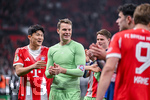 22.04.2026, Fussball DFB-Pokal  2025/2026 Halbfinale, Bayer Leverkusen - FC Bayern München, in der BayArena Leverkusen. Min-Jae Kim (FC Bayern München)  , Manuel Neuer (FC Bayern München)  


