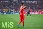 22.04.2026, Fussball DFB-Pokal  2025/2026 Halbfinale, Bayer Leverkusen - FC Bayern München, in der BayArena Leverkusen. Luis Diaz (FC Bayern München) freut sich über das Tor zum 0:2 und zeigt ein Herz in die Kamera


