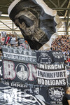 25.04.2026, Fussball 1. Bundesliga 2025/2026, 31.Spieltag, FC Augsburg - Eintracht Frankfurt, in der WWK-Arena Augsburg. Fans Frankfurt in ihrem Block 