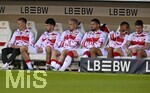 26.04.2026, Fussball 1. Bundesliga 2025/2026, 31.Spieltag, VfB Stuttgart - SV Werder Bremen, in der MHP-Arena Stuttgart, Die Stuttgarter Ersatzbank.

