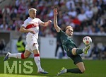 26.04.2026, Fussball 1. Bundesliga 2025/2026, 31.Spieltag, VfB Stuttgart - SV Werder Bremen, in der MHP-Arena Stuttgart, v.l. Ermedin Demirovic (Stuttgart) gegen Senne Lynen (Werder Bremen) 

