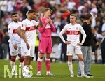 26.04.2026, Fussball 1. Bundesliga 2025/2026, 31.Spieltag, VfB Stuttgart - SV Werder Bremen, in der MHP-Arena Stuttgart, Die Stuttgarter Spieler sind enttäuscht Deniz Undav (Stuttgart), Torwart Alexander Nübel (Stuttgart) und Chris Führich (Stuttgart) 

