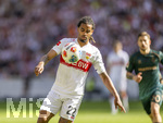 26.04.2026, Fussball 1. Bundesliga 2025/2026, 31.Spieltag, VfB Stuttgart - SV Werder Bremen, in der MHP-Arena Stuttgart, Lorenz Assignon (Stuttgart) am Ball 