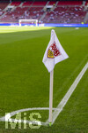 26.04.2026, Fussball 1. Bundesliga 2025/2026, 31.Spieltag, VfB Stuttgart - SV Werder Bremen, in der MHP-Arena Stuttgart, Eckfahne mit VfB Logo.