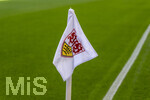 26.04.2026, Fussball 1. Bundesliga 2025/2026, 31.Spieltag, VfB Stuttgart - SV Werder Bremen, in der MHP-Arena Stuttgart, Eckfahne mit VfB Logo.