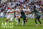 26.04.2026, Fussball 1. Bundesliga 2025/2026, 31.Spieltag, VfB Stuttgart - SV Werder Bremen, in der MHP-Arena Stuttgart, v.li: Ermedin Demirovic (Stuttgart), Senne Lynen (Werder Bremen), Chema Andres Baixauli Jose Maria (Stuttgart), Karim Coulibaly (Werder Bremen) 