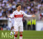 26.04.2026, Fussball 1. Bundesliga 2025/2026, 31.Spieltag, VfB Stuttgart - SV Werder Bremen, in der MHP-Arena Stuttgart, Angelo Stiller (Stuttgart) unzufrieden 