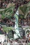 26.04.2026, Fussball 1. Bundesliga 2025/2026, 31.Spieltag, VfB Stuttgart - SV Werder Bremen, in der MHP-Arena Stuttgart, Fans Bremen schwenken ihre Fahnen