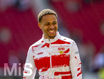 26.04.2026, Fussball 1. Bundesliga 2025/2026, 31.Spieltag, VfB Stuttgart - SV Werder Bremen, in der MHP-Arena Stuttgart, Nikolas Nartey (Stuttgart) beim Aufwärmen 