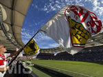 26.04.2026, Fussball 1. Bundesliga 2025/2026, 31.Spieltag, VfB Stuttgart - SV Werder Bremen, in der MHP-Arena Stuttgart, Fahnenschwenker vor Spielbeginn, Übersichtsaufnahme