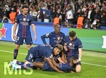 28.04.2026, Fussball UEFA Championsleague 2025/2026: Halbfinale Hinspiel,  Paris St. Germain - FC Bayern München, im Stadion Parc de Princes in Paris (Frankreich). Ousmane Dembele (FC Paris Saint-Germain) Torjubel 
  

