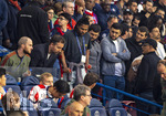 28.04.2026, Fussball UEFA Championsleague 2025/2026: Halbfinale Hinspiel,  Paris St. Germain - FC Bayern München, im Stadion Parc de Princes in Paris (Frankreich). Serge Gnabry (FC Bayern München) aufgrund seiner Verletzung mit Krücken auf der Spielertribüne.
  
