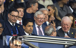 28.04.2026, Fussball UEFA Championsleague 2025/2026: Halbfinale Hinspiel,  Paris St. Germain - FC Bayern München, im Stadion Parc de Princes in Paris (Frankreich). li: Präsident Nasser Al-Khelaifi (Paris St. Germain, Qatar Sports Investments, QSI) auf der Ehrentribüne.