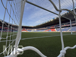 28.04.2026, Fussball UEFA Championsleague 2025/2026: Halbfinale Hinspiel,  Paris St. Germain - FC Bayern München, im Stadion Parc de Princes in Paris (Frankreich). Noch ist das Stadion leer, Übersichtsaufnahme durch das Tornetz aufs Spielfeld.