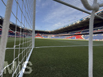 28.04.2026, Fussball UEFA Championsleague 2025/2026: Halbfinale Hinspiel,  Paris St. Germain - FC Bayern München, im Stadion Parc de Princes in Paris (Frankreich). Noch ist das Stadion leer, Übersichtsaufnahme durch das Tornetz aufs Spielfeld.