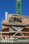 02.05.2026, Bad Wörishofen (Unterallgäu), Baustelle Löwenbräu-Arkaden Bad Wörishofen, der Neubau der Firma Glass aus Mindelheim kommt zügig voran, das Untergeschoss ist schon gut zu erkennen mit dem Rundbau. Neben Wohnungen und Gastronomie und Tiefgaragen entsteht ein Ort der Begegnung im Herzen von Bad Wörishofen.  
