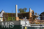 02.05.2026, Bad Wörishofen (Unterallgäu), Baustelle Löwenbräu-Arkaden Bad Wörishofen, der Neubau der Firma Glass aus Mindelheim kommt zügig voran, das Untergeschoss ist schon gut zu erkennen mit dem Rundbau. Neben Wohnungen und Gastronomie und Tiefgaragen entsteht ein Ort der Begegnung im Herzen von Bad Wörishofen.  
