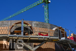 02.05.2026, Bad Wörishofen (Unterallgäu), Baustelle Löwenbräu-Arkaden Bad Wörishofen, der Neubau der Firma Glass aus Mindelheim kommt zügig voran, das Untergeschoss ist schon gut zu erkennen mit dem Rundbau. Neben Wohnungen und Gastronomie und Tiefgaragen entsteht ein Ort der Begegnung im Herzen von Bad Wörishofen.  
