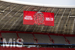 02.05.2026, Fussball Bundesliga 2025/2026, 32.Spieltag, FC Bayern München - 1.FC Heidenheim, in der Allianz-Arena München, Meistercollage des FC Bayern auf der Anzeigetafel.