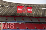 02.05.2026, Fussball Bundesliga 2025/2026, 32.Spieltag, FC Bayern München - 1.FC Heidenheim, in der Allianz-Arena München, Meistercollage des FC Bayern auf der Anzeigetafel.
