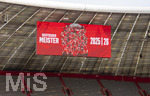 02.05.2026, Fussball Bundesliga 2025/2026, 32.Spieltag, FC Bayern München - 1.FC Heidenheim, in der Allianz-Arena München, Meistercollage des FC Bayern auf der Anzeigetafel.