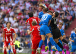 02.05.2026, Fussball Bundesliga 2025/2026, 32.Spieltag, FC Bayern München - 1.FC Heidenheim, in der Allianz-Arena München, re: Torwart Diant Ramaj (1.FC Heidenheim), Luca Kerber (1. FC Heidenheim 1846), Jonas Föhrenbach (1. FC Heidenheim 1846), Harry Kane (FC Bayern München), Min-jae Kim (Bayern München, Minjae Kim) 