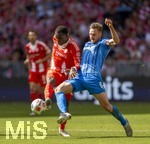02.05.2026, Fussball Bundesliga 2025/2026, 32.Spieltag, FC Bayern München - 1.FC Heidenheim, in der Allianz-Arena München, von links:  Nicolas Jackson (FC Bayern München) gegen Patrick Mainka (1.FC Heidenheim) 