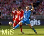 02.05.2026, Fussball Bundesliga 2025/2026, 32.Spieltag, FC Bayern München - 1.FC Heidenheim, in der Allianz-Arena München, von links:  Nicolas Jackson (FC Bayern München) gegen Patrick Mainka (1.FC Heidenheim) 