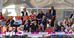 02.05.2026, Fussball Bundesliga 2025/2026, 32.Spieltag, FC Bayern München - 1.FC Heidenheim, in der Allianz-Arena München, Ehrentribüne mit Ex-Vorstandsvorsitzender Karl-Heinz Rummenigge (FC Bayern München), Ehren-Präsident Uli Hoeneß (FC Bayern München, Hoeness), Rouven Kasper (VORSTAND MARKETING UND VERTRIEB, FC Bayern), Sportvorstand Max Eberl (Bayern München), Vorstandsvorsitzender Jan-Christian Dreesen (FC Bayern München), Präsident Herbert Hainer (FC Bayern), Arjen Robben, Franz Bulle Roth mit Armmanschette.