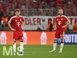 06.05.2026, Fussball UEFA Championsleague 2025/2026: Halbfinale Rückpiel,  FC Bayern München - Paris St. Germain, in der Allianz-Arena München, v.l. Lennart Karl (FC Bayern München) und Konrad Laimer (FC Bayern München) nachdenklich.
  

