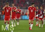 06.05.2026, Fussball UEFA Championsleague 2025/2026: Halbfinale Rückpiel,  FC Bayern München - Paris St. Germain, in der Allianz-Arena München, Die Bayern Spieler sind nach dem Spiel enttäuscht , v.l. JJoshua Kimmich (FC Bayern München), Harry Kane (FC Bayern München), Min-jae Kim (Bayern München, Minjae Kim) und Tom Bischof (Bayern München) 
  

