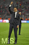 06.05.2026, Fussball UEFA Championsleague 2025/2026: Halbfinale Rückpiel,  FC Bayern München - Paris St. Germain, in der Allianz-Arena München, Nasser Ghanim Al-Khelaifi (Paris) feiert nach dem Spiel.   
  

