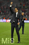 06.05.2026, Fussball UEFA Championsleague 2025/2026: Halbfinale Rückpiel,  FC Bayern München - Paris St. Germain, in der Allianz-Arena München, Nasser Ghanim Al-Khelaifi (Paris) feiert nach dem Spiel.   
  

