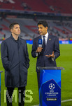 06.05.2026, Fussball UEFA Championsleague 2025/2026: Halbfinale Rückpiel,  FC Bayern München - Paris St. Germain, in der Allianz-Arena München, PSG-Eigner und Vorstandsvorsitzender Nasser Ghanim Al-Khelaifi (re, PSG) nach dem Spiel überglücklich bei CANAL Plus, dem TV-Sender aus Frankreich. 