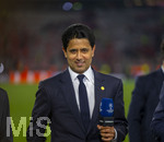06.05.2026, Fussball UEFA Championsleague 2025/2026: Halbfinale Rückpiel,  FC Bayern München - Paris St. Germain, in der Allianz-Arena München, PSG-Eigner und Vorstandsvorsitzender Nasser Ghanim Al-Khelaifi (PSG) nach dem Spiel überglücklich bei CANAL Plus, dem TV-Sender aus Frankreich. 