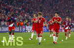 06.05.2026, Fussball UEFA Championsleague 2025/2026: Halbfinale Rückpiel,  FC Bayern München - Paris St. Germain, in der Allianz-Arena München, Frust bei den Bayernspielern nach dem Ausscheiden im Halbfinale, v.li: Dayot Upamecano (FC Bayern München), Harry Kane (FC Bayern München), Joshua Kimmich (FC Bayern München), Min-jae Kim (Bayern München, Minjae Kim) 