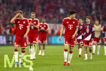 06.05.2026, Fussball UEFA Championsleague 2025/2026: Halbfinale Rückpiel,  FC Bayern München - Paris St. Germain, in der Allianz-Arena München, Enttäuschter Abgang der Bayern, Joshua Kimmich (FC Bayern München), Harry Kane (FC Bayern München), Min-jae Kim (Bayern München, Minjae Kim) 