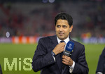 06.05.2026, Fussball UEFA Championsleague 2025/2026: Halbfinale Rückpiel,  FC Bayern München - Paris St. Germain, in der Allianz-Arena München, PSG-Eigner Nasser Ghanim Al-Khelaifi (Paris) nach dem Spiel beim CANAL Plus Interview.