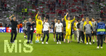 06.05.2026, Fussball UEFA Championsleague 2025/2026: Halbfinale Rückpiel,  FC Bayern München - Paris St. Germain, in der Allianz-Arena München,  Schlussjubel Paris, v.li: Trainer Luis Enrique (FC Paris Saint-Germain), Luis Campos (Sportlicher Berater, Paris SG), Torwart Bilal Laurendon (FC Paris Saint-Germain), Co-Trainer Rafel Pol (Paris), Torwart Renato Marin (FC Paris Saint-Germain), 
 