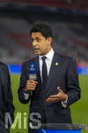 06.05.2026, Fussball UEFA Championsleague 2025/2026: Halbfinale Rückpiel,  FC Bayern München - Paris St. Germain, in der Allianz-Arena München, PSG-Eigner Nasser Ghanim Al-Khelaifi (Paris) nach dem Spiel beim CANAL Plus Interview.