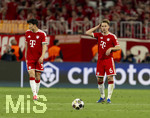 06.05.2026, Fussball UEFA Championsleague 2025/2026: Halbfinale Rückpiel,  FC Bayern München - Paris St. Germain, in der Allianz-Arena München, Min-jae Kim (Bayern München, Minjae Kim), Joshua Kimmich (FC Bayern München) nachdenklich 