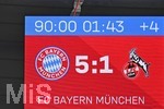 16.05.2026, Fussball Bundesliga 2025/2026, 34.Spieltag, FC Bayern München - 1.FC Köln, in der Allianz-Arena München,   
Das Ergebnis nach 90 Minuten +

