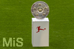 16.05.2026, Fussball Bundesliga 2025/2026, 34.Spieltag, FC Bayern München - 1.FC Köln, in der Allianz-Arena München, Die Meisterschale liegt auf der Stele bereit.