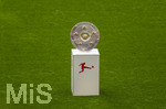 16.05.2026, Fussball Bundesliga 2025/2026, 34.Spieltag, FC Bayern München - 1.FC Köln, in der Allianz-Arena München, Die Meisterschale liegt auf der Stele bereit.