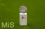 16.05.2026, Fussball Bundesliga 2025/2026, 34.Spieltag, FC Bayern München - 1.FC Köln, in der Allianz-Arena München, Die Meisterschale liegt auf der Stele bereit.
