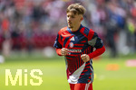 16.05.2026, Fussball Bundesliga 2025/2026, 34.Spieltag, FC Bayern München - 1.FC Köln, in der Allianz-Arena München, Lennart Karl (FC Bayern München) beim Aufwärmen.