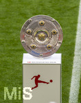 16.05.2026, Fussball Bundesliga 2025/2026, 34.Spieltag, FC Bayern München - 1.FC Köln, in der Allianz-Arena München, Die Meisterschale liegt auf der Stele bereit.