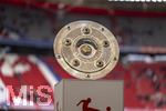16.05.2026, Fussball Bundesliga 2025/2026, 34.Spieltag, FC Bayern München - 1.FC Köln, in der Allianz-Arena München, Die Meisterschale auf der Stele.
