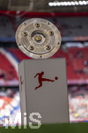 16.05.2026, Fussball Bundesliga 2025/2026, 34.Spieltag, FC Bayern München - 1.FC Köln, in der Allianz-Arena München, Die Meisterschale auf der Stele.